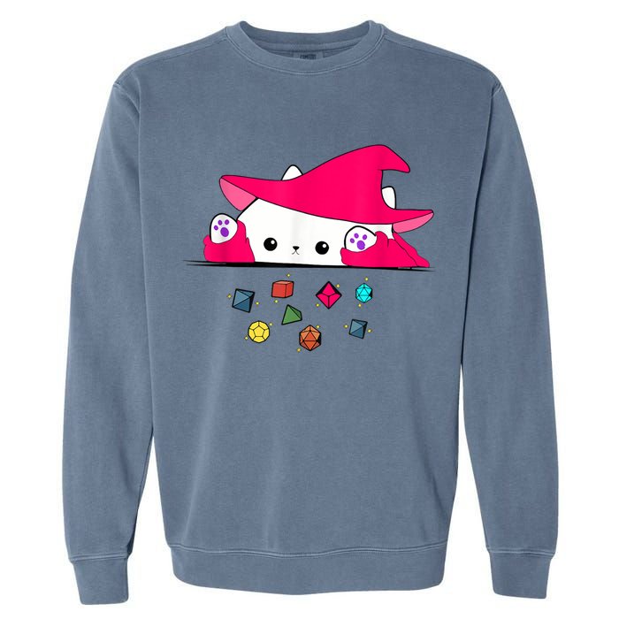 Cat Throwing Dice Tabletop Games Garment-Dyed Sweatshirt