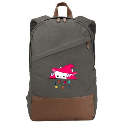 Cat Throwing Dice Tabletop Games Cotton Canvas Backpack