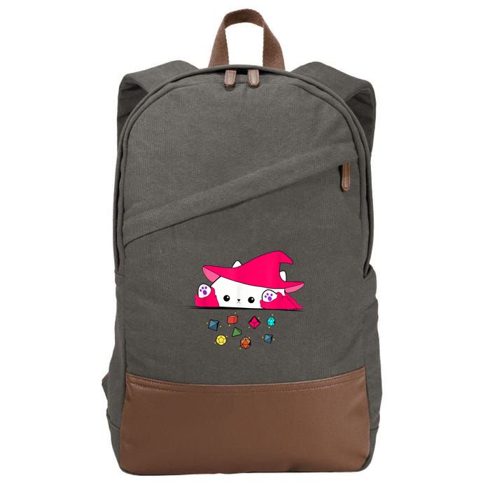 Cat Throwing Dice Tabletop Games Cotton Canvas Backpack