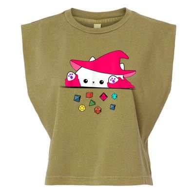 Cat Throwing Dice Tabletop Games Garment-Dyed Women's Muscle Tee
