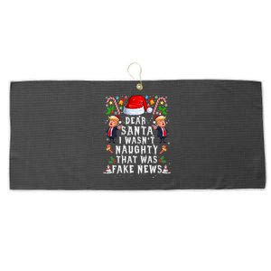 Christmas Trump Dear Santa Fake News Funny Xmas Gift Large Microfiber Waffle Golf Towel