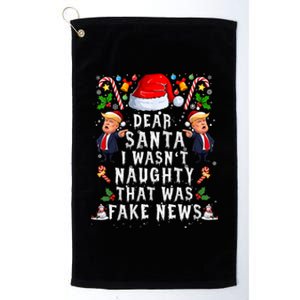 Christmas Trump Dear Santa Fake News Funny Xmas Gift Platinum Collection Golf Towel