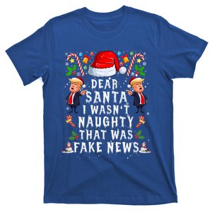 Christmas Trump Dear Santa Fake News Funny Xmas Gift T-Shirt