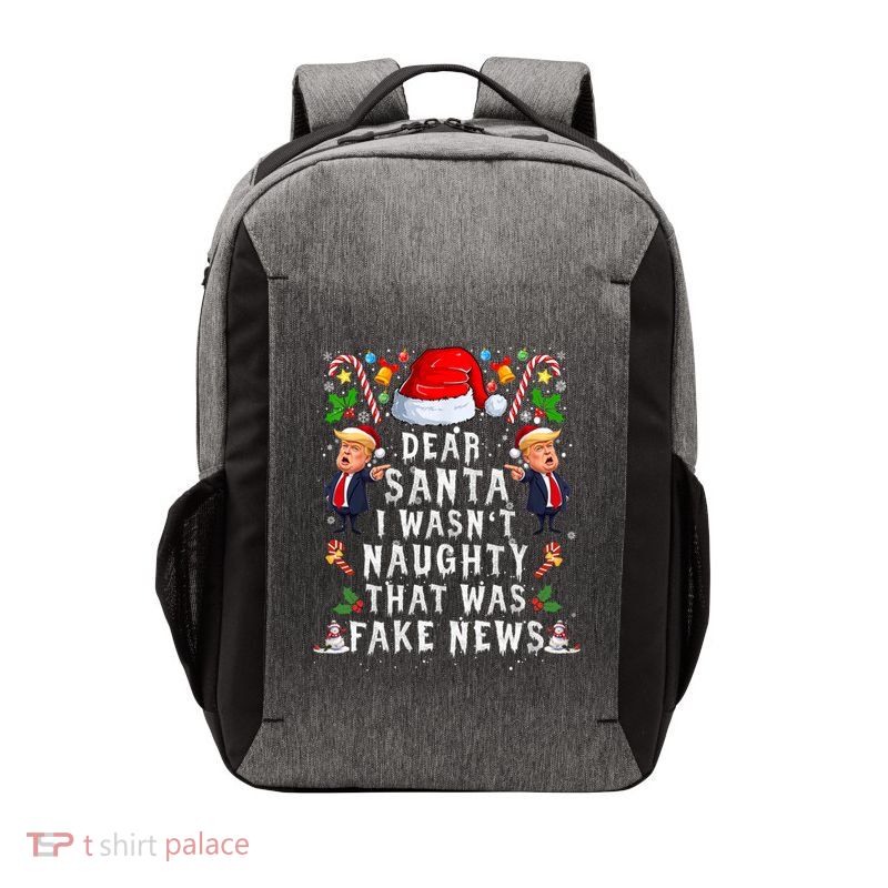 Christmas Trump Dear Santa Fake News Funny Xmas Gift Vector Backpack