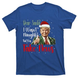 Christmas Trump Dear Santa Fake News Funny Xmas Gift T-Shirt