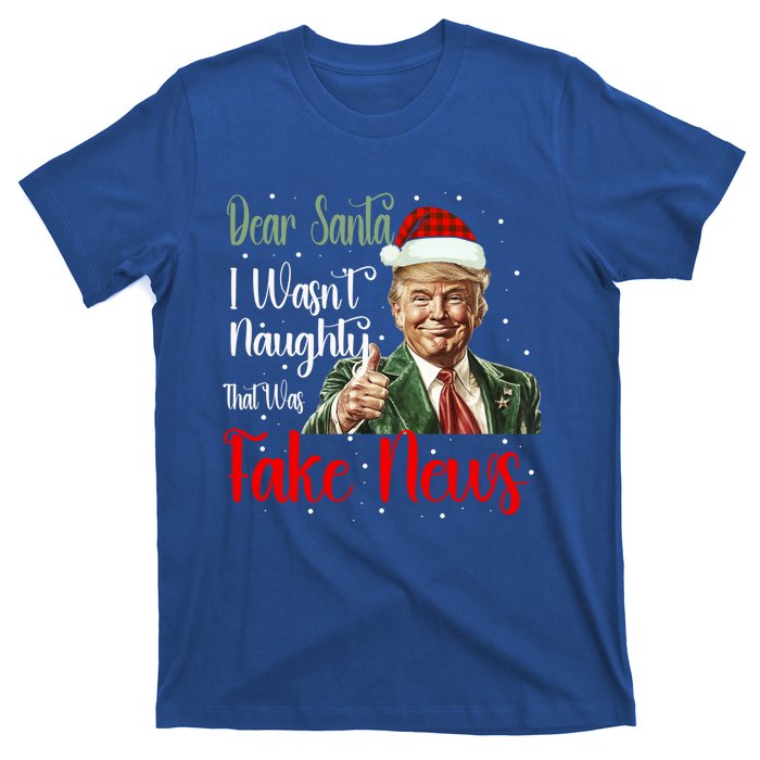 Christmas Trump Dear Santa Fake News Funny Xmas Gift T-Shirt