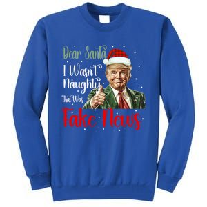 Christmas Trump Dear Santa Fake News Funny Xmas Gift Tall Sweatshirt