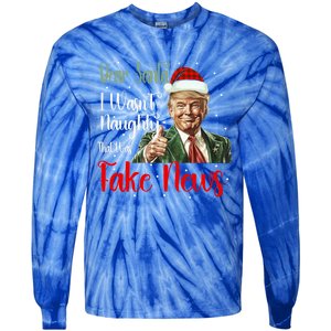 Christmas Trump Dear Santa Fake News Funny Xmas Gift Tie-Dye Long Sleeve Shirt