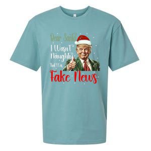 Christmas Trump Dear Santa Fake News Funny Xmas Gift Sueded Cloud Jersey T-Shirt