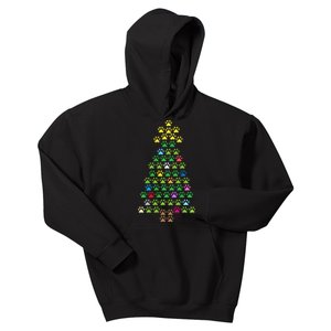 Christmas Tree Dog Paws Christmas Lights Kids Hoodie