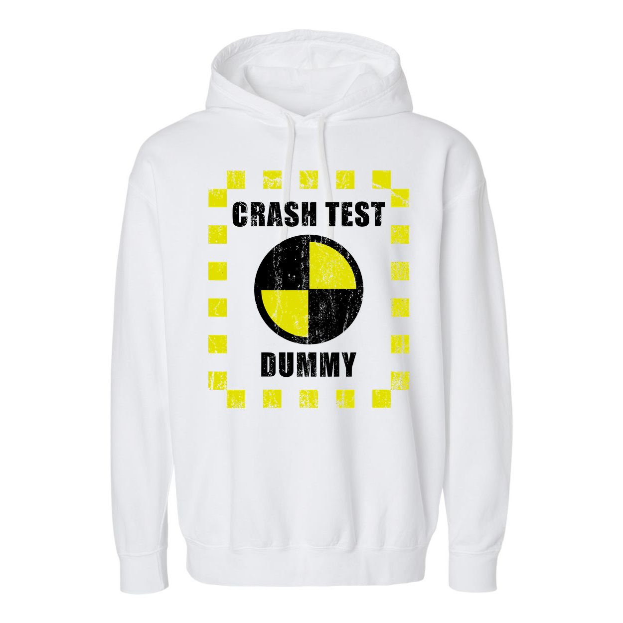 Crash Test Dummy Halloween Costume Funny Garment-Dyed Fleece Hoodie
