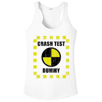 Crash Test Dummy Halloween Costume Funny Ladies PosiCharge Competitor Racerback Tank