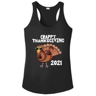 Crappy Thanksgiving Dabbing Turkey Gift Ladies PosiCharge Competitor Racerback Tank