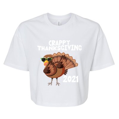 Crappy Thanksgiving Dabbing Turkey Gift Bella+Canvas Jersey Crop Tee