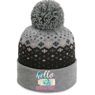 Cute Tie Dye Pencil Hello Kindergarten The Baniff Cuffed Pom Beanie