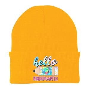 Cute Tie Dye Pencil Hello Kindergarten Knit Cap Winter Beanie