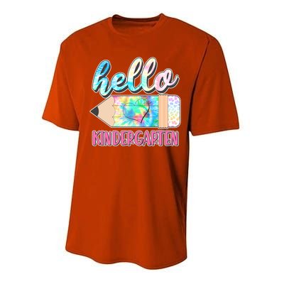 Cute Tie Dye Pencil Hello Kindergarten Performance Sprint T-Shirt