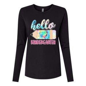 Cute Tie Dye Pencil Hello Kindergarten Womens Cotton Relaxed Long Sleeve T-Shirt