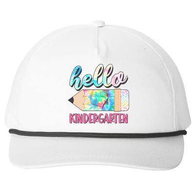 Cute Tie Dye Pencil Hello Kindergarten Snapback Five-Panel Rope Hat