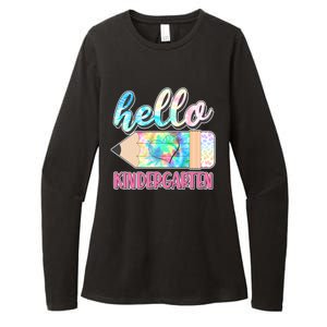 Cute Tie Dye Pencil Hello Kindergarten Womens CVC Long Sleeve Shirt