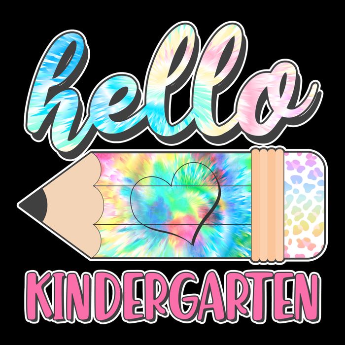 Cute Tie Dye Pencil Hello Kindergarten Ladies Essential Flowy Tank