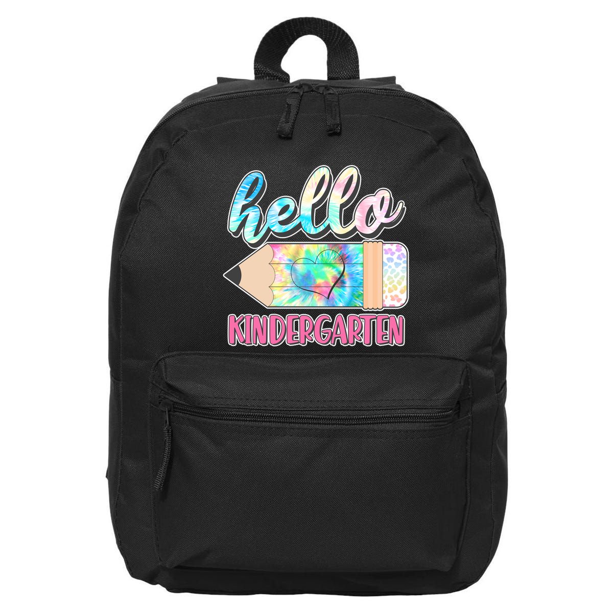 Cute Tie Dye Pencil Hello Kindergarten 16 in Basic Backpack