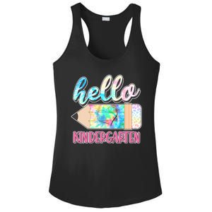 Cute Tie Dye Pencil Hello Kindergarten Ladies PosiCharge Competitor Racerback Tank