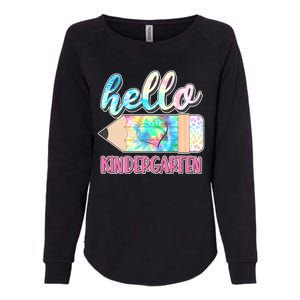 Cute Tie Dye Pencil Hello Kindergarten Womens California Wash Sweatshirt