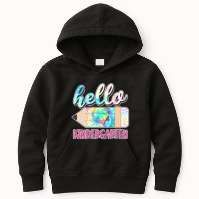 Cute Tie Dye Pencil Hello Kindergarten Kids Hoodie