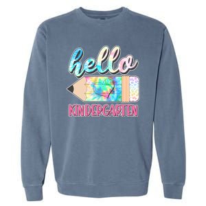 Cute Tie Dye Pencil Hello Kindergarten Garment-Dyed Sweatshirt