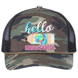 Cute Tie Dye Pencil Hello Kindergarten Retro Rope Trucker Hat Cap