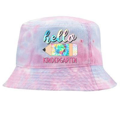 Cute Tie Dye Pencil Hello Kindergarten Tie-Dyed Bucket Hat