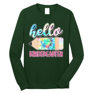 Cute Tie Dye Pencil Hello Kindergarten Long Sleeve Shirt