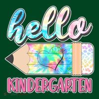 Cute Tie Dye Pencil Hello Kindergarten T-Shirt