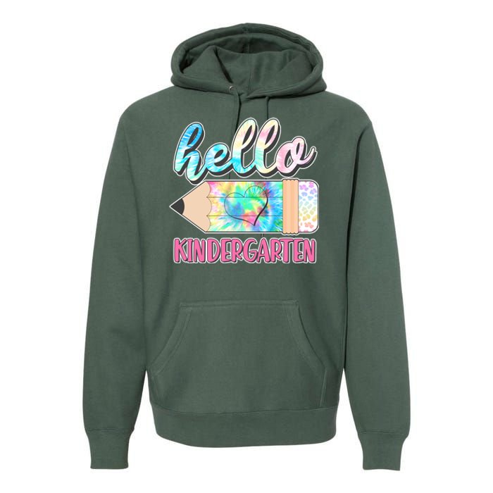 Cute Tie Dye Pencil Hello Kindergarten Premium Hoodie