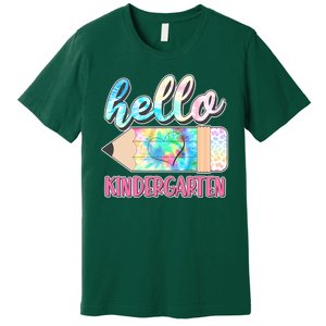 Cute Tie Dye Pencil Hello Kindergarten Premium T-Shirt