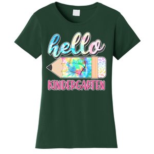 Cute Tie Dye Pencil Hello Kindergarten Women's T-Shirt