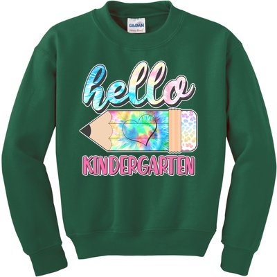 Cute Tie Dye Pencil Hello Kindergarten Kids Sweatshirt