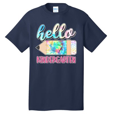 Cute Tie Dye Pencil Hello Kindergarten Tall T-Shirt