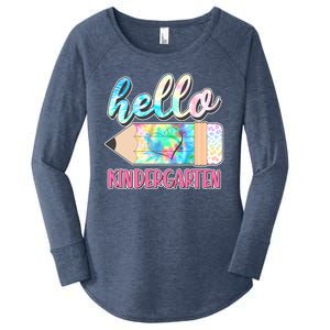 Cute Tie Dye Pencil Hello Kindergarten Women's Perfect Tri Tunic Long Sleeve Shirt