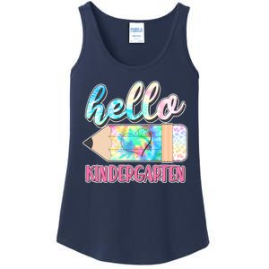 Cute Tie Dye Pencil Hello Kindergarten Ladies Essential Tank