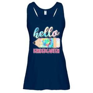 Cute Tie Dye Pencil Hello Kindergarten Ladies Essential Flowy Tank