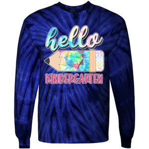 Cute Tie Dye Pencil Hello Kindergarten Tie-Dye Long Sleeve Shirt