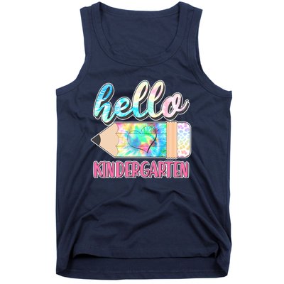 Cute Tie Dye Pencil Hello Kindergarten Tank Top