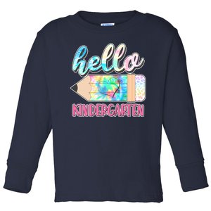 Cute Tie Dye Pencil Hello Kindergarten Toddler Long Sleeve Shirt