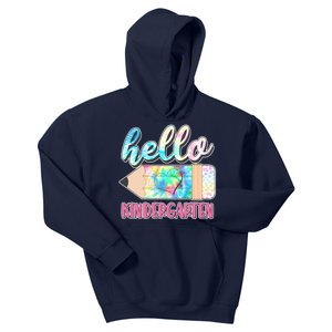 Cute Tie Dye Pencil Hello Kindergarten Kids Hoodie