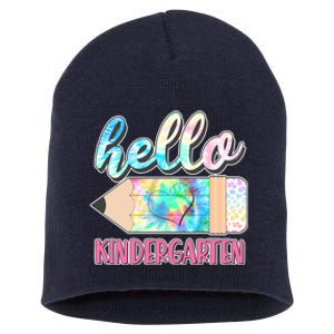 Cute Tie Dye Pencil Hello Kindergarten Short Acrylic Beanie