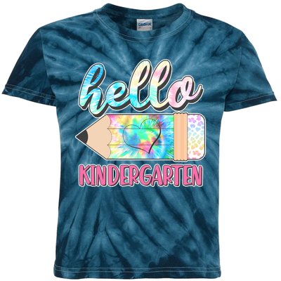 Cute Tie Dye Pencil Hello Kindergarten Kids Tie-Dye T-Shirt