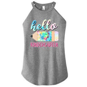 Cute Tie Dye Pencil Hello Kindergarten Women's Perfect Tri Rocker Tank