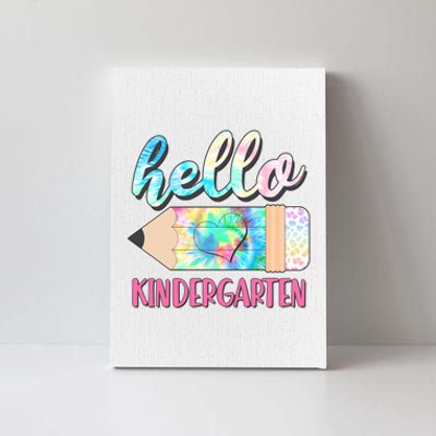 Cute Tie Dye Pencil Hello Kindergarten Canvas